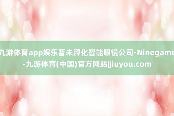 九游体育app娱乐暂未孵化智能眼镜公司-Ninegame-九游体育(中国)官方网站|jiuyou.com